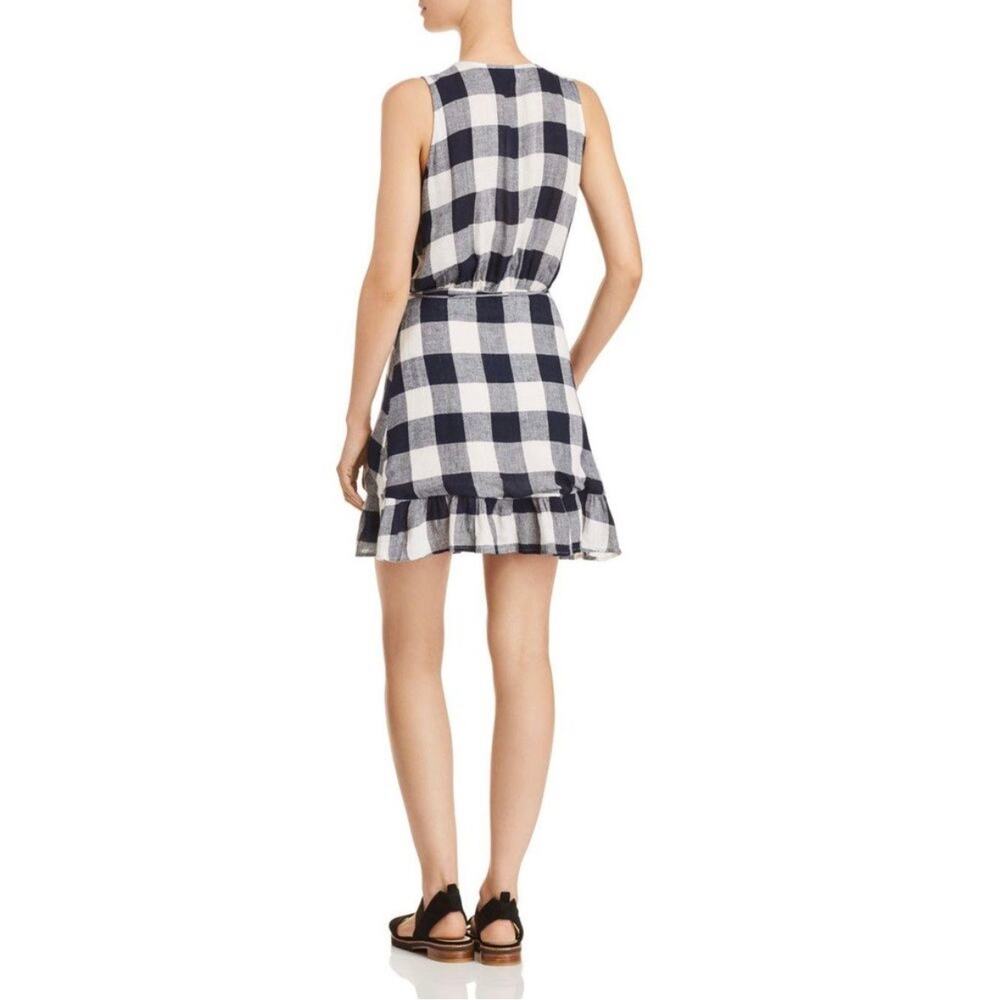 Rails Madison Azure Check Wrap Mini Dress - Size … - image 2